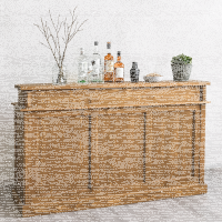 Langer Bartresen - Bar im Landhausstil gewachst braun