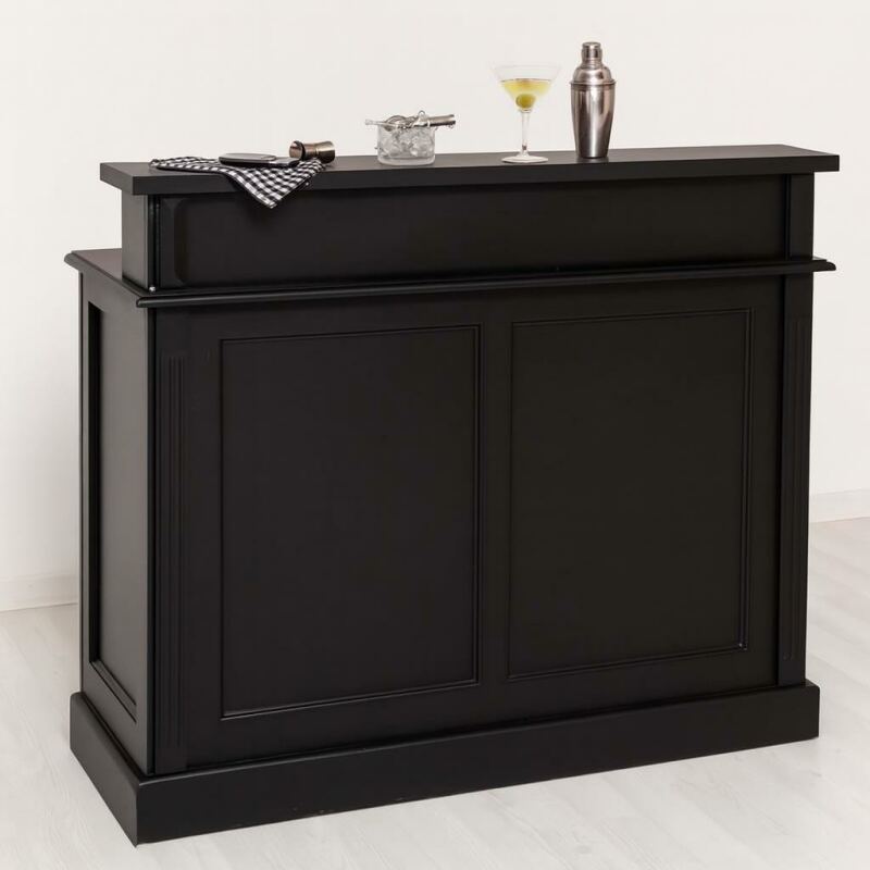 schmaler Tresen - Bar im Landhausstil schwarz