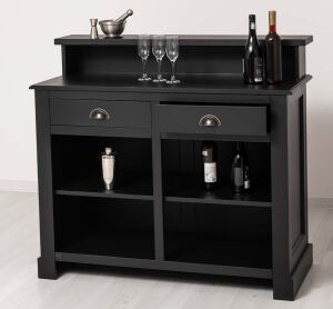 schmaler Tresen - Bar im Landhausstil schwarz