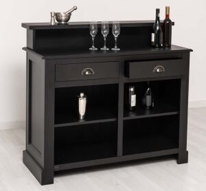 schmaler Tresen - Bar im Landhausstil schwarz