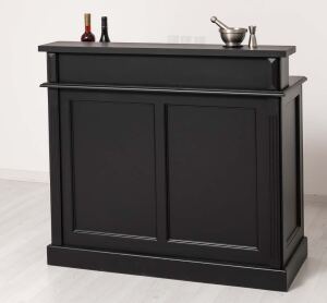 schmaler Tresen - Bar im Landhausstil schwarz