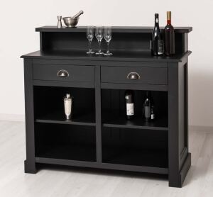 schmaler Tresen - Bar im Landhausstil schwarz