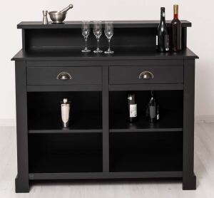 schmaler Tresen - Bar im Landhausstil schwarz