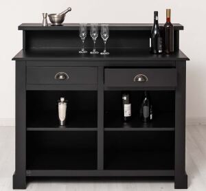 schmaler Tresen - Bar im Landhausstil schwarz