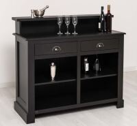 schmaler Tresen - Bar im Landhausstil schwarz