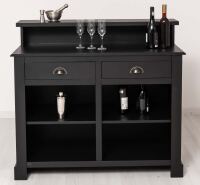 schmaler Tresen - Bar im Landhausstil schwarz
