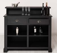 schmaler Tresen - Bar im Landhausstil schwarz