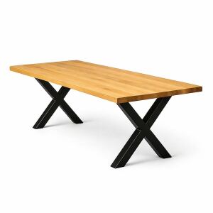 Landhaustisch 160x90cm Wildeiche geölt - X-Gestell -...