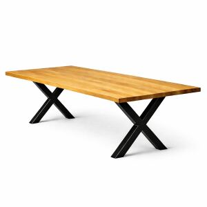 Familientisch 200x100cm mit Metallgestell in X-Form,...