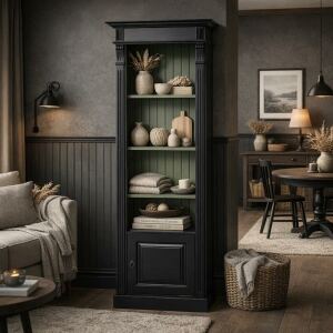 Multicolor Landhausregal - schmales Regal in schwarz +...