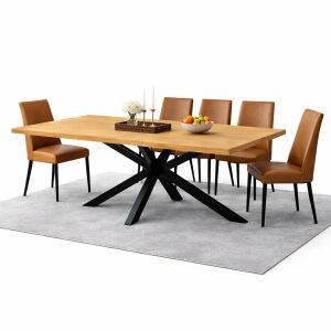 Massiver Esstisch 200x100cm mit markantem Spider-Gestell,...