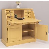 Sekretär im Landhausstil - Arbeitsplatz ockergelb