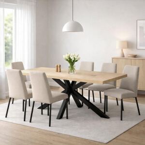 Esszimmertisch 180x90cm Wildeiche White Washed mit...
