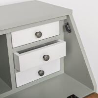 multicolor Schreibtisch - Sekretär in weiß, kieselgrau und hellbraun gewachst