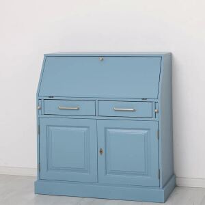 maritimer Schreibtisch - Sekretär in himmelblau - weiß