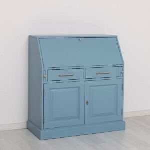 maritimer Schreibtisch - Sekretär in himmelblau - weiß