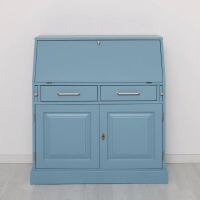 maritimer Schreibtisch - Sekretär in himmelblau - weiß