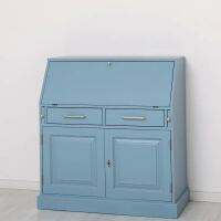 maritimer Schreibtisch - Sekretär in himmelblau - weiß