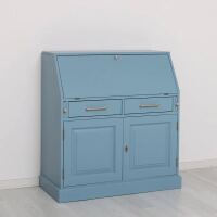 maritimer Schreibtisch - Sekretär in himmelblau - weiß