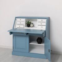 maritimer Schreibtisch - Sekretär in himmelblau - weiß