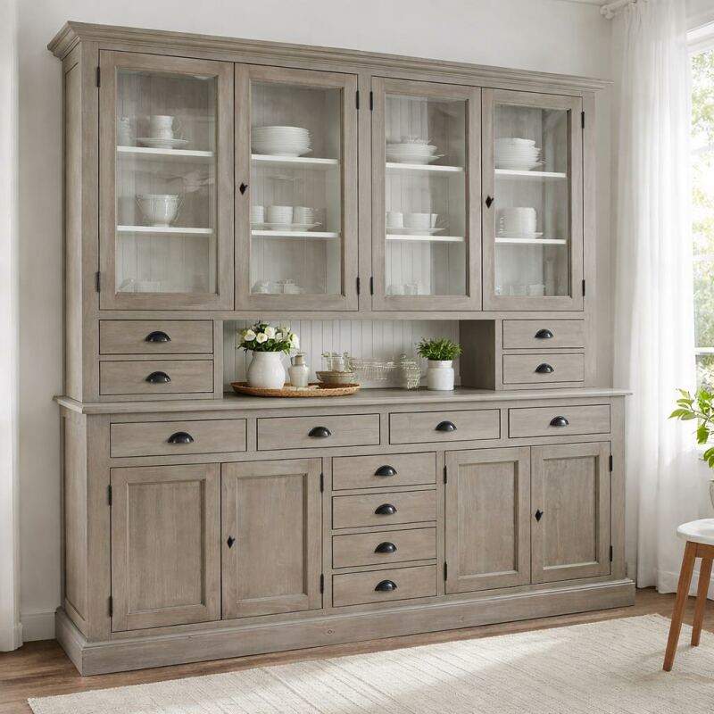 Großer Esszimmer Buffetschrank Landhausstil graubraun