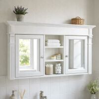 Bad Spiegelschrank Landhausstil 2-türig altweiß