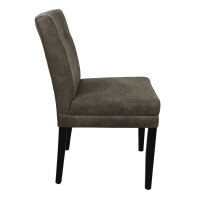 Eleganter Esszimmer Polsterstuhl KIM - ohne Armlehnen Microfaser-Kunstleder braun