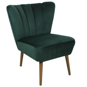 Retro Cocktailsessel RENO Samt RIVIERA tannengrün