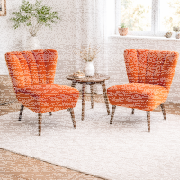 Retro Cocktailsessel RENO Samt RIVIERA orange