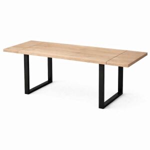 Kufen-Esstisch White Washed 180x90cm mit 2...