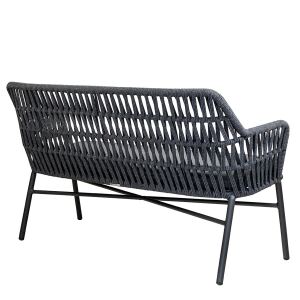Garten-Loungemöbel-Sitzgruppe 3-teilig dunkelgrau