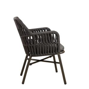 Garten-Loungemöbel-Sitzgruppe 3-teilig dunkelgrau