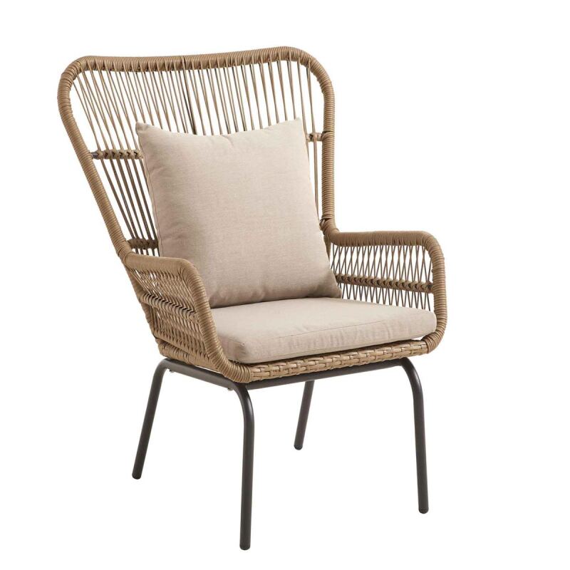 Mediterraner Lounge-Sessel Outdoor, natur