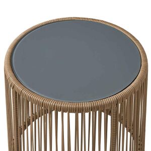 Loungetisch Rattan-Optik mit Glasplatte