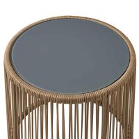 Loungetisch Rattan-Optik mit Glasplatte