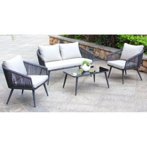 witterungsbeständiger Outdoor-Tisch mit Glasplatte 53x88cm