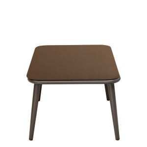 robuster Outdoor-Tisch mit Glasplatte 72x120cm, braun