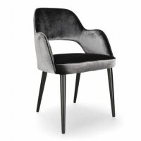 Retro Polsterstuhl NOVA, Samt MONOLITH moosgrün