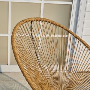 Rattan-Outdoor-Lounge-Set Boho 3-teilig natur