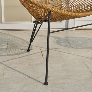 Rattan-Outdoor-Lounge-Set Boho 3-teilig natur