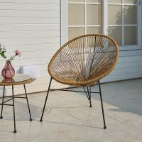 Rattan-Outdoor-Lounge-Set Boho 3-teilig natur