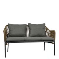 witterungsbeständiges Garten-Loungeset 4-teilig natur/grau