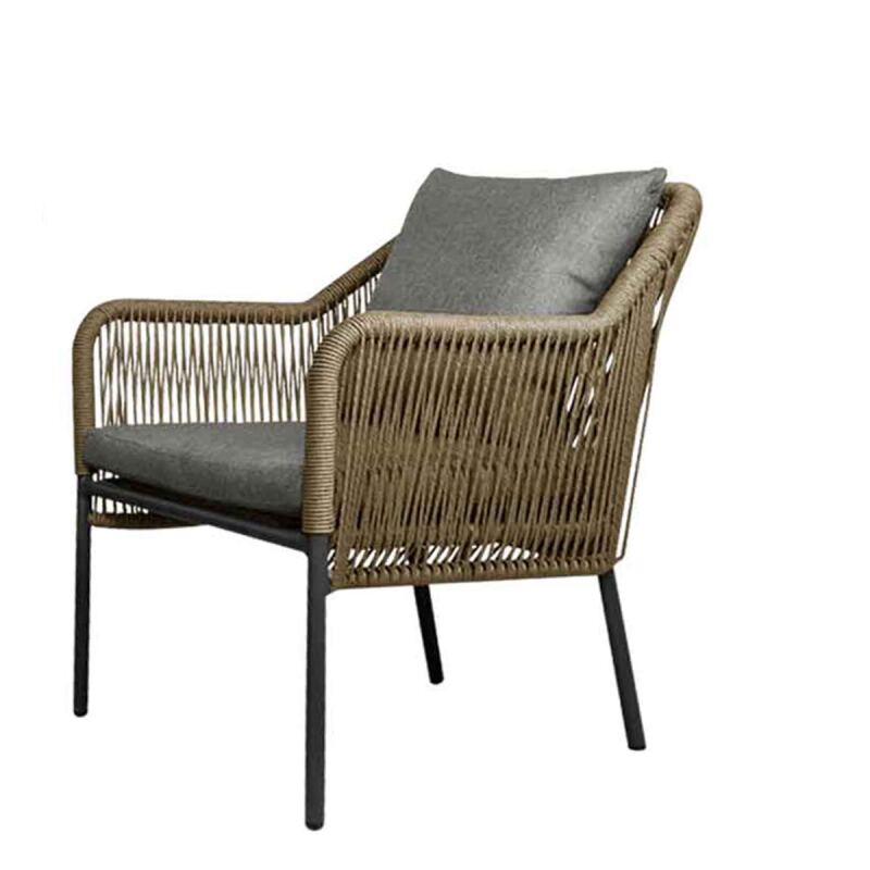 Sessel Rattanoptik Outdoor natur/grau