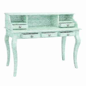 romantischer Sekretär - Landhaus  Schreibtisch mint-pastellgrün