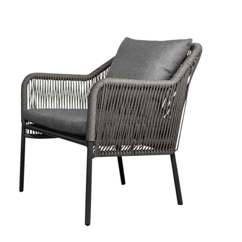 Sessel Rattanoptik Outdoor silbergrau