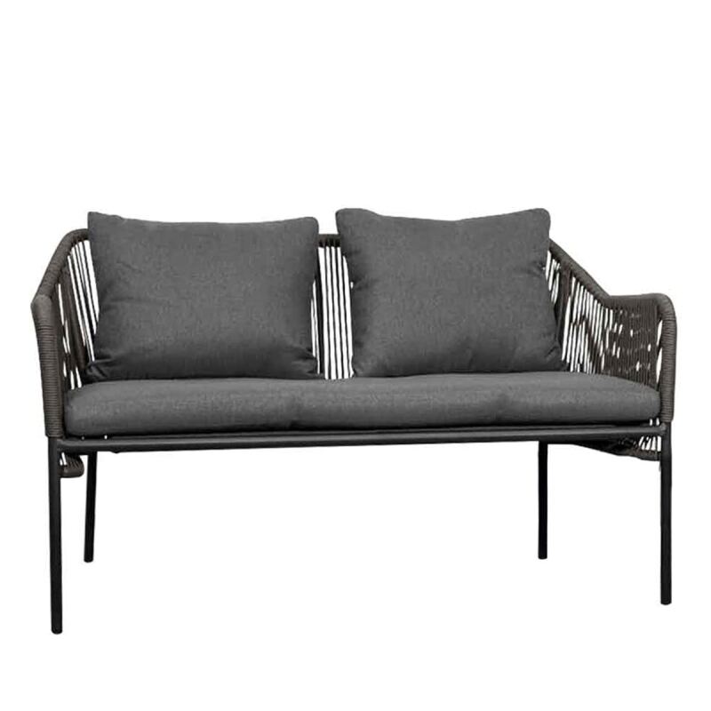 Wetterfestes Gartensofa 2-Sitzer, silbergrau