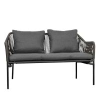 witterungsbeständiges Garten-Loungeset 4-teilig silbergrau
