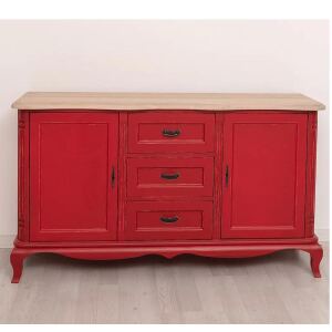 nostalgisches Sideboard - Konsole im Regency-Stil rot