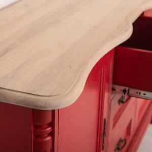 nostalgisches Sideboard - Konsole im Regency-Stil rot