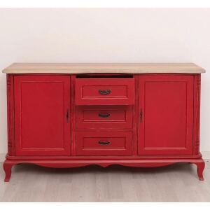 nostalgisches Sideboard - Konsole im Regency-Stil rot